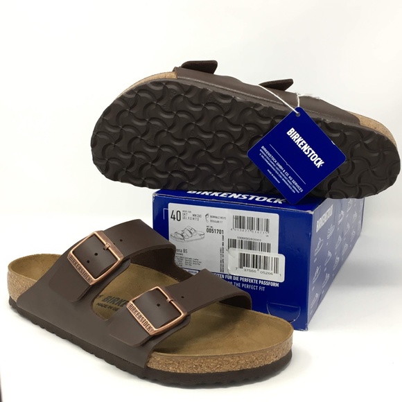Birkenstock Arizona Brown Leather Slides Sandals - Picture 3 of 16
